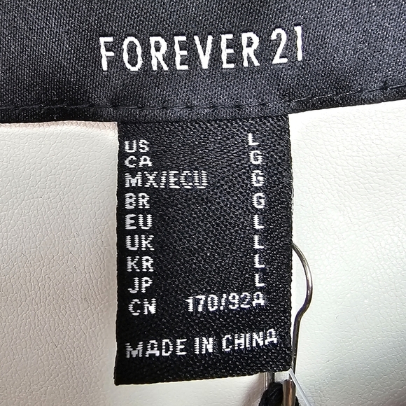 Color-block Vegan Leather Moto Jacket Black White Dark Green LARGE - Picture 12 of 13